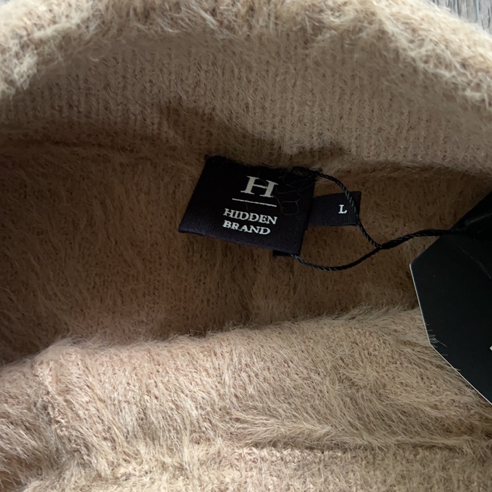 Fuzzy Drawstring Tan Shorts - Picture 7 of 12